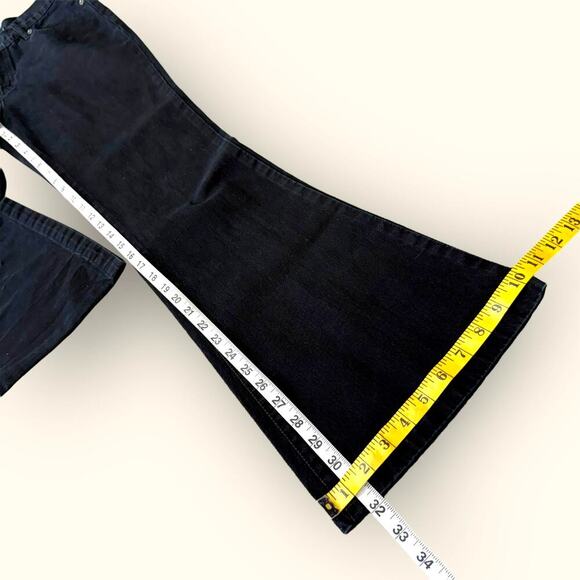 Upper Class Sports Black Denim Jeans Kick Flare Mid Rise Slim Fit Women Size 30 - Picture 10 of 11